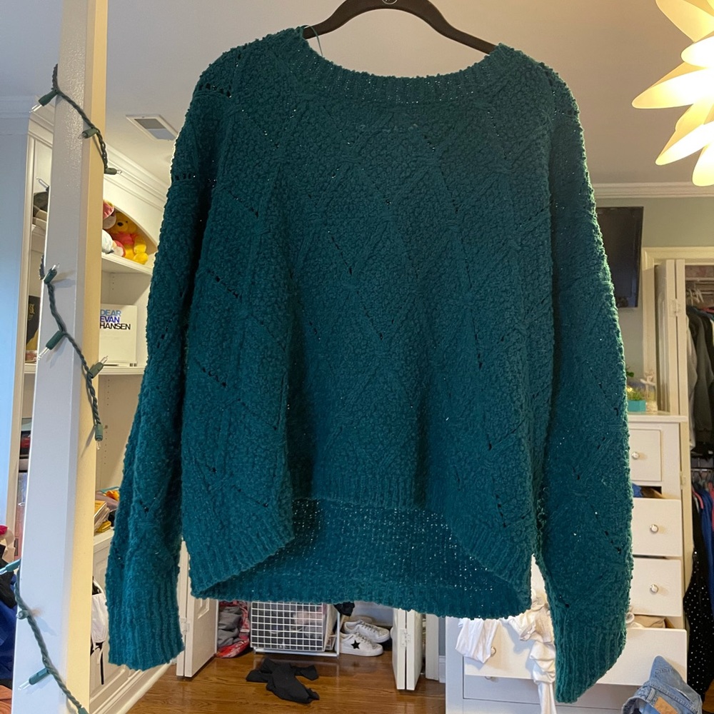 Teal knit sweater